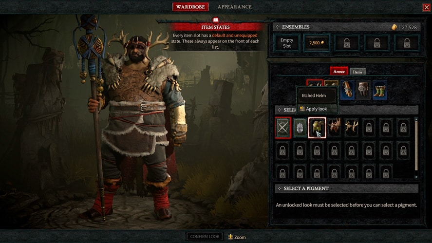 Diablo 4 Salvaged Transmorg Looks in Wardrobe