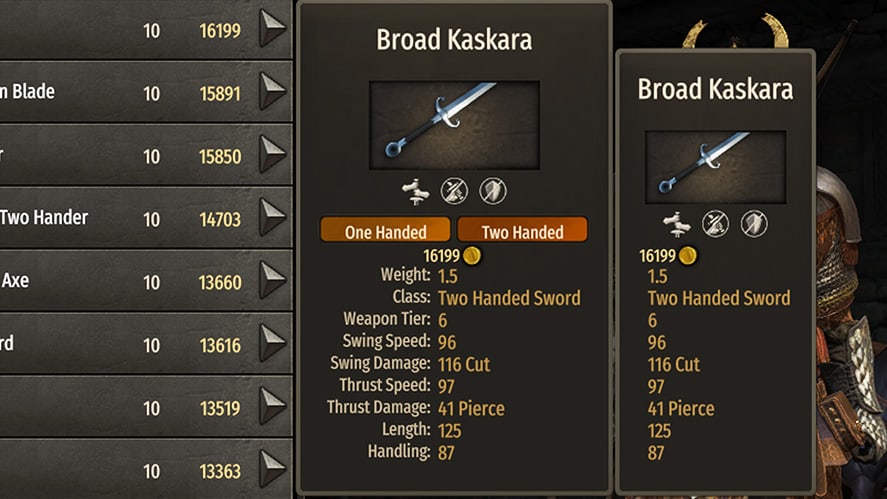 Mount and Blade 2 Bannerlord Best Weapons Broad Kaskara