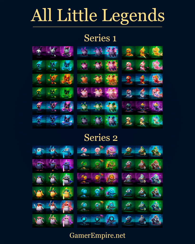 All Little Legends variants and star evolution tiers Teamfight Tactics