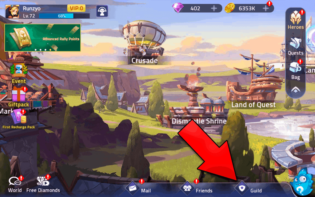 Guild icon on main screen Mobile Legends Adventure