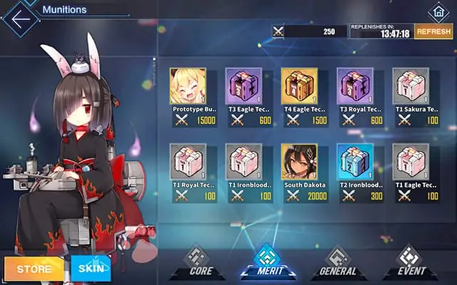 Azur Lane munitions merit shop