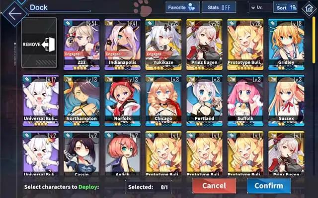 Azur Lane ships for building team